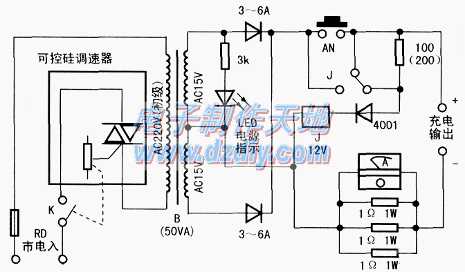 铅酸电池无级调压充电电路-lead-acid battery charger