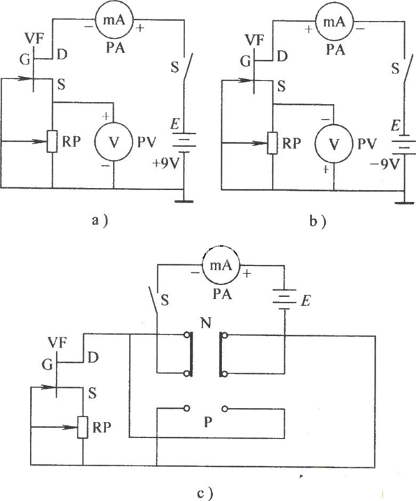 测配结型场效应晶体管对管电路图