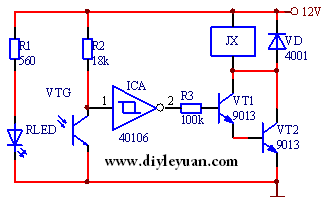 红外光电开关电路原理图