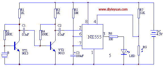 ne555光控楼梯灯