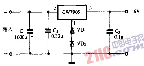 cw7905设计的6v输出稳压电源电路