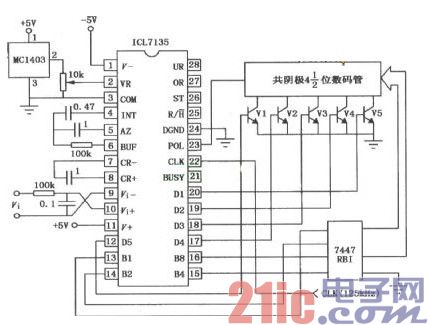 icl7135 a/d转换器应用电路图