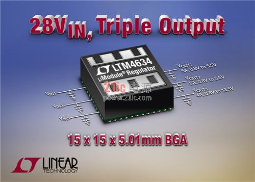 出 3 输出降压型 μModule 稳压器 LTM4634 -新