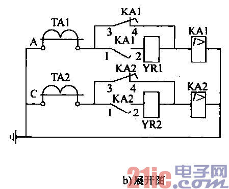 继电器反时限的过电流保护电路b