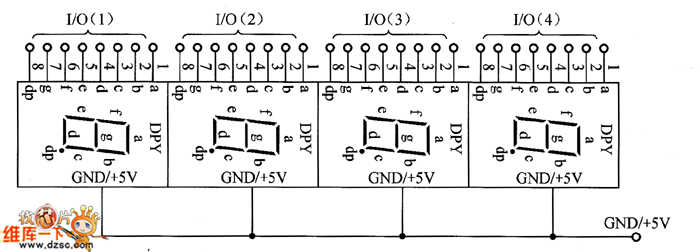 4位led显示器的构成电路图