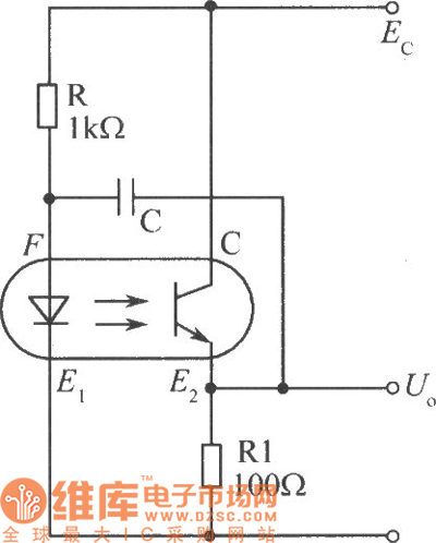 光电耦合器组成的最简单的多谐振荡器电路图