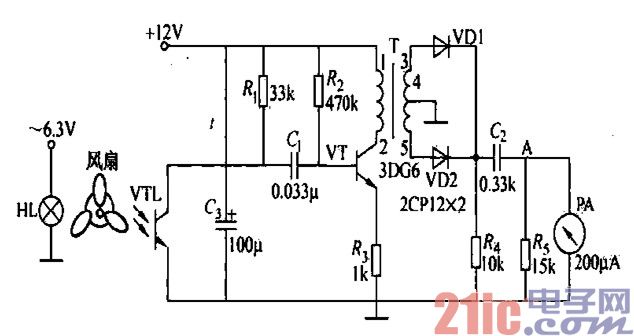 测量电风扇转速的电路图