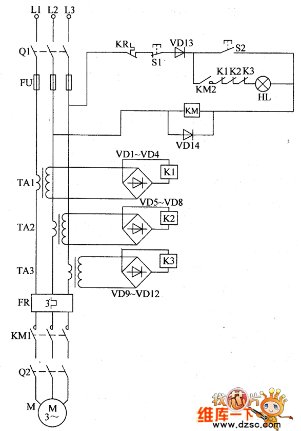 电动机断相保护器电路图(-)-农业自动化