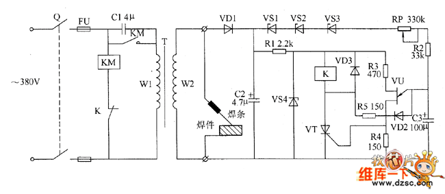 电焊机空载节电器电路图三-农业自动化