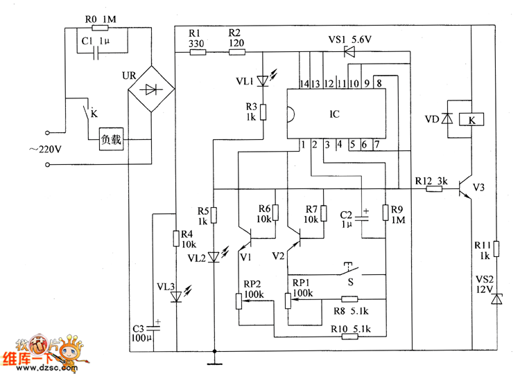 间歇通电控制器电路图一-农业自动化