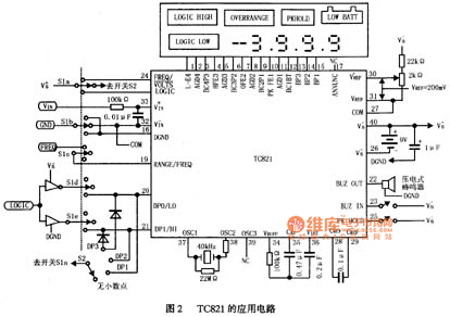 tc821(40引脚dip封装)的典型应用电路图