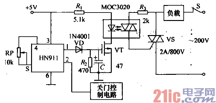 是自动门控制电路原理图.