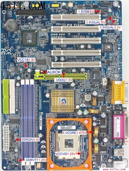 技嘉8s648主板电压测试点图