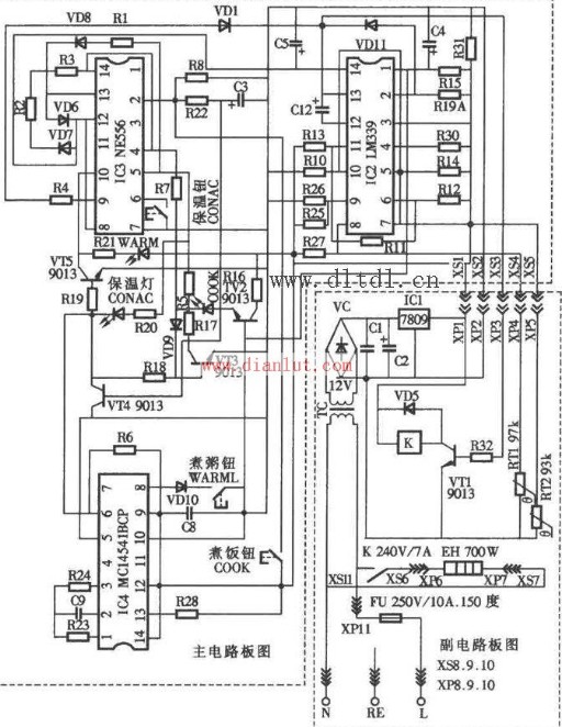 容声cfxb50-90da电饭锅电路设计