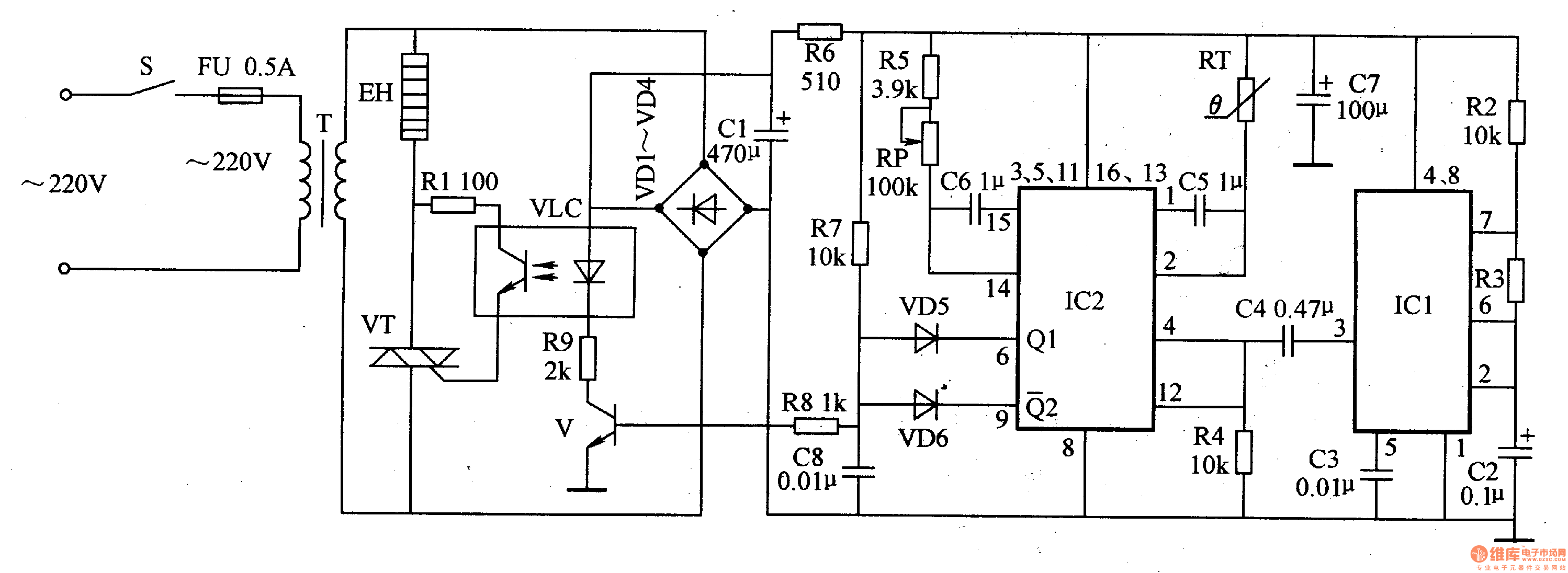 电路工作原理 该输液加温器电路首页 技术资料 电路图 其他电路图