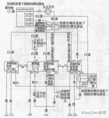 雅阁轿车多路控制系统电路图