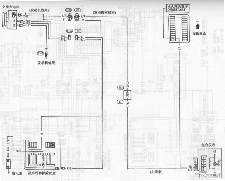 风神蓝鸟轿车充电系统电路图