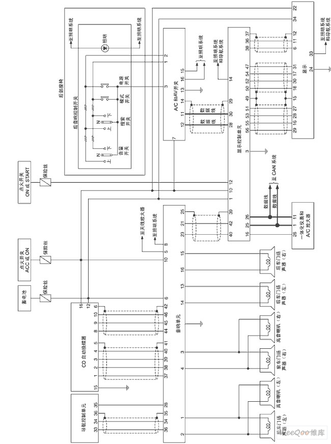 nissan新天籁音响(带有导航系统)电路图