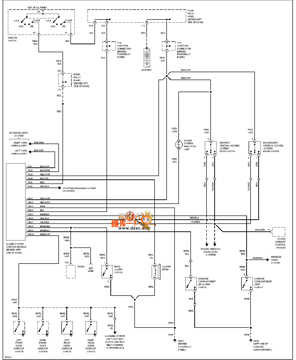 1995捷达 防盗电路图