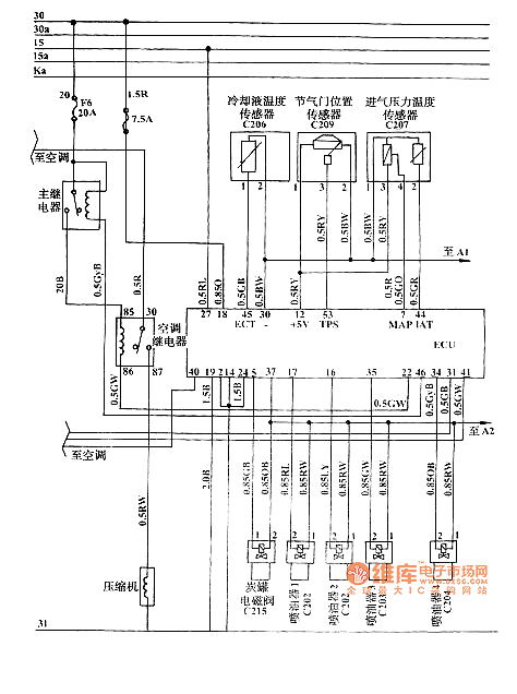 奇瑞qq发动机电路图