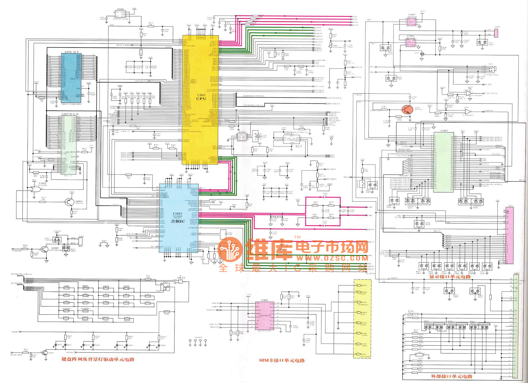 三星sgh-800型手机逻辑电路原理图