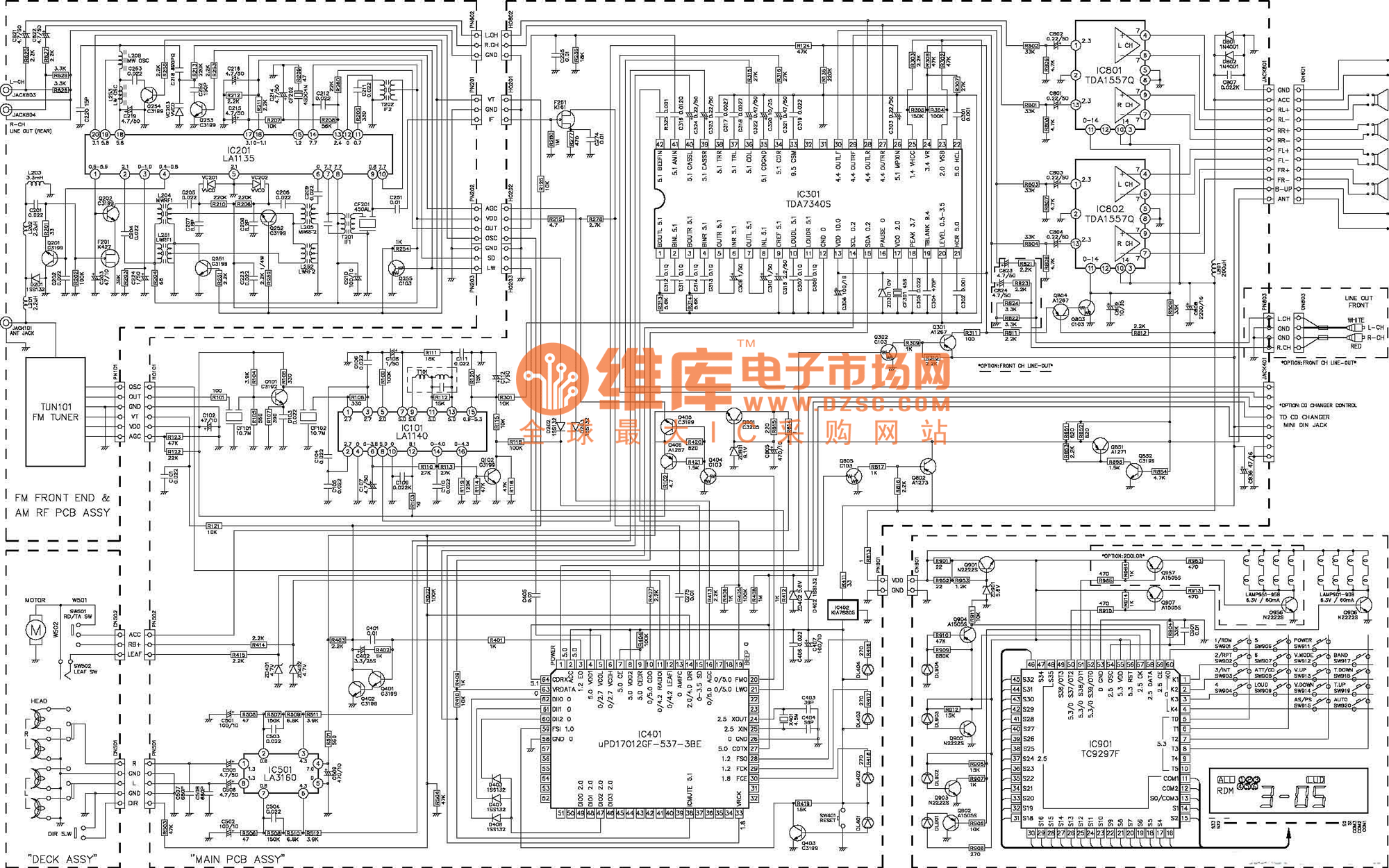 采用tda7340的汽车音响电路图