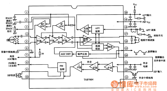 tab7o0n中频通道集成电路图
