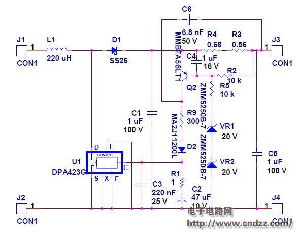 led背光恒流驱动器60v电压输出电路图