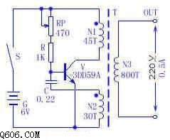 自制6v转交流220v逆变器电路图