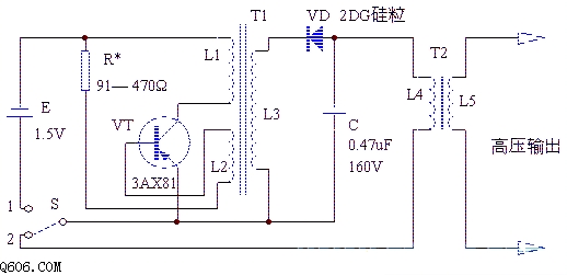 电子煤气点火器电路图