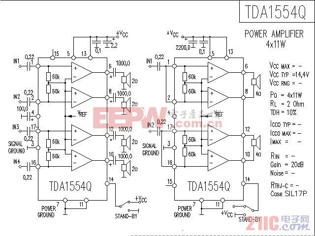 tda1554q功放电路图