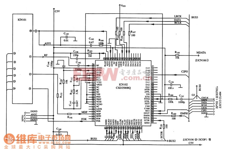 cxd250obq数字信号处理lsi集成电路图