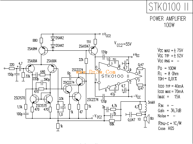 100w stk0100 ii功放电路图