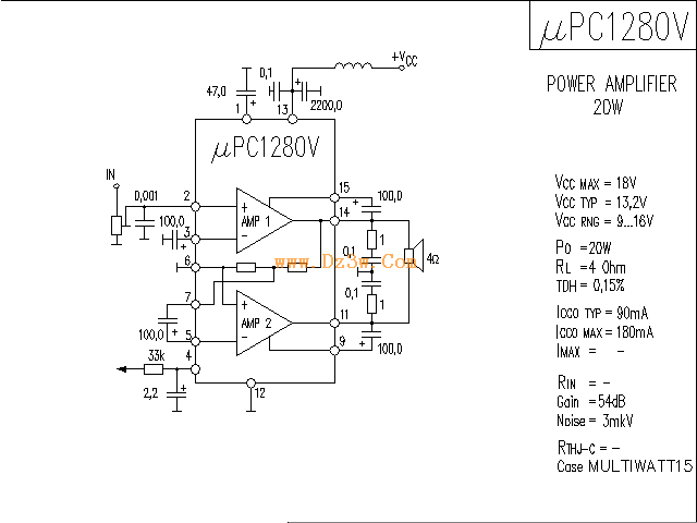 upc1280功放电路图