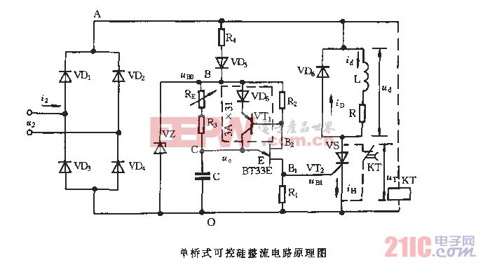 桥式可控硅整流电路原理图