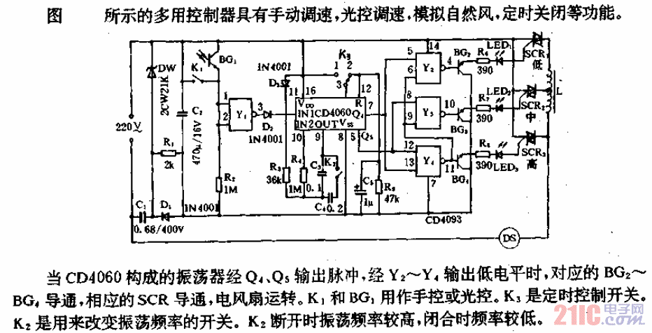 电风扇多用控制器电路