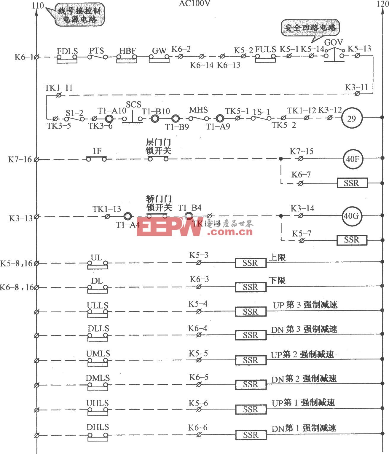 铃木电梯安全回路电路(b)