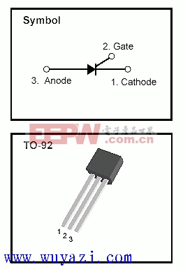 各种不同封装形式的单双向可控硅引脚图