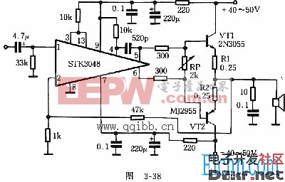 采用stk3048和stk6153的实用电路