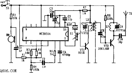 小型调频发射电路图