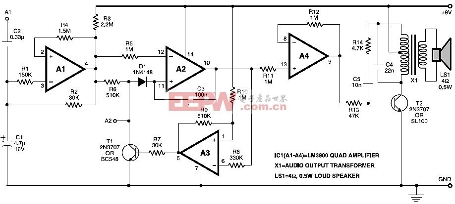 电子喇叭电路图
