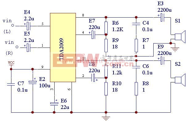 基于tda2009设计的功放电路