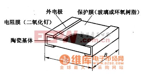 矩形片状电阻器丝结构示意电路图