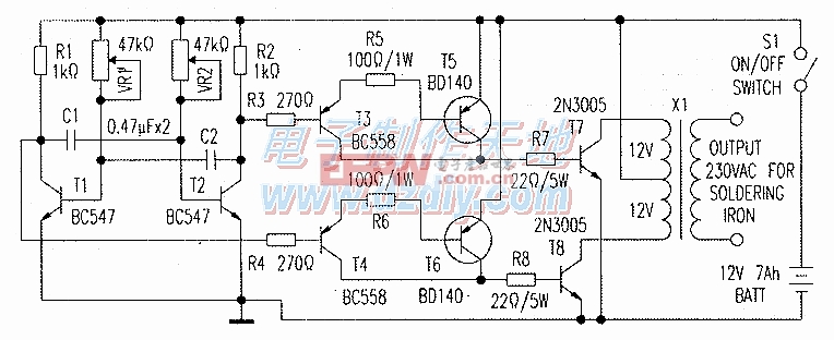 电烙铁的逆变电源电路图power supply for soldering iron