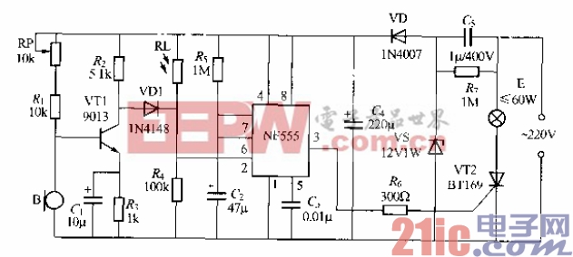 非二线制声光控楼梯延迟开关电路(2)