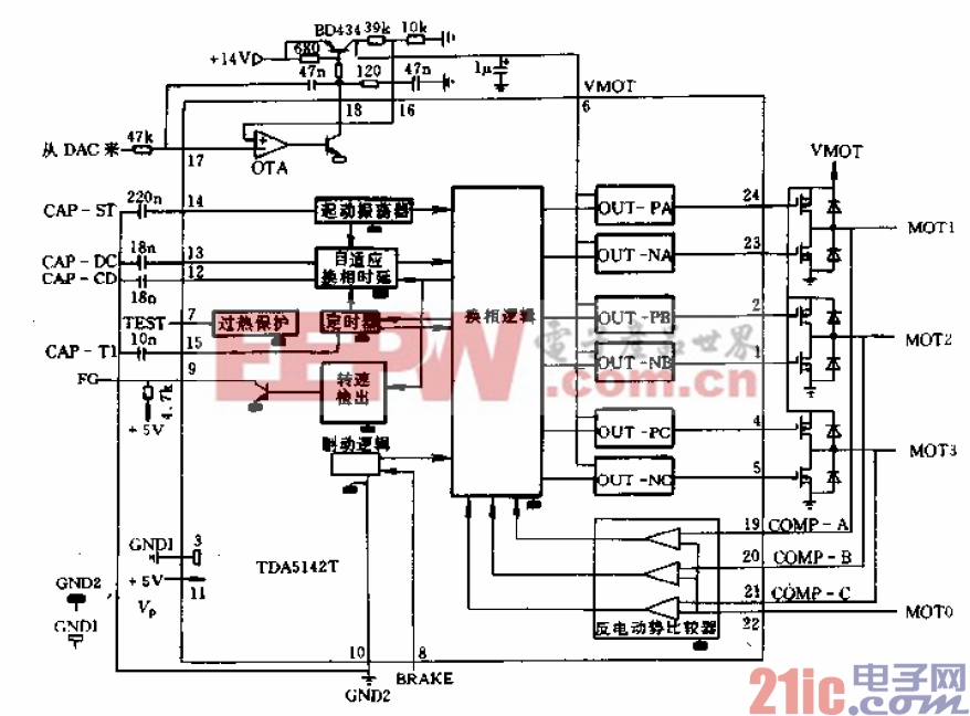 tda5142t原理框图和典型应用