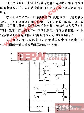 直流电动机正反转控制电路图