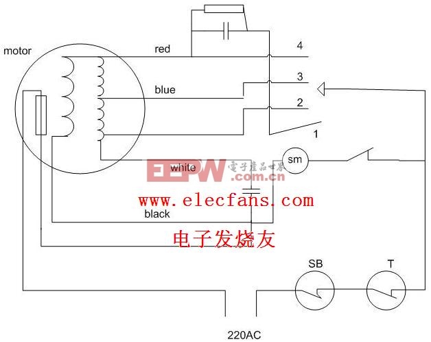 家用电风扇电机原理图(可调速型)