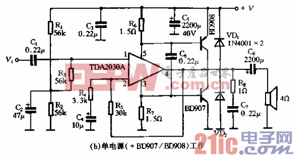 tda2030a的应用电路-单电源工作02