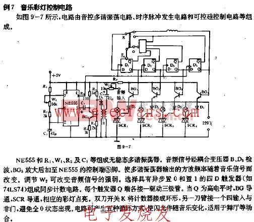 音乐彩灯控制电路图